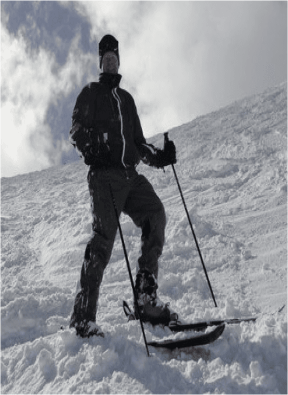 Alan skiing